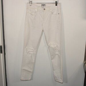 Agolde High Rise Skinny Ankle Distressed Size 27 White